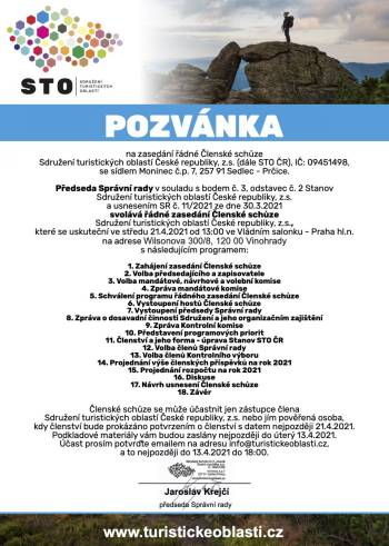 Svolání 1. Členské schůze STO ČR